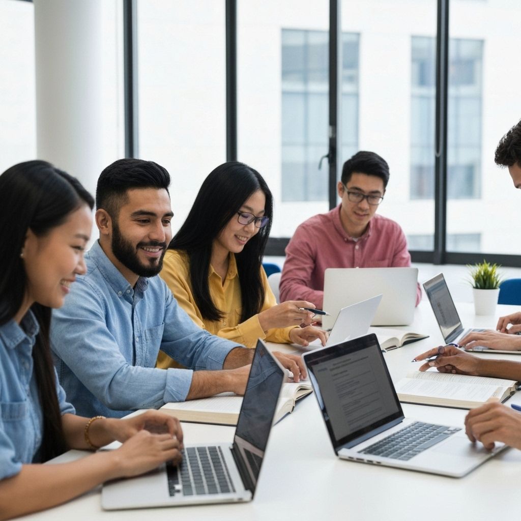 Students studying together